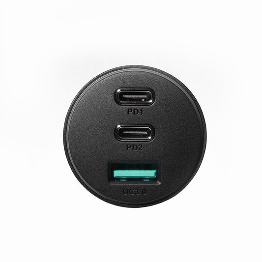Cargador de coche Joyroom JR-CL26, 70W, 4.8A, 1 x USB-A - 2 x USB-C, Negro