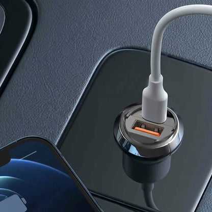 Cargador de coche Lito IN-C03, 30W, 3A, 1 x USB-A - 1 x USB-C, Gris