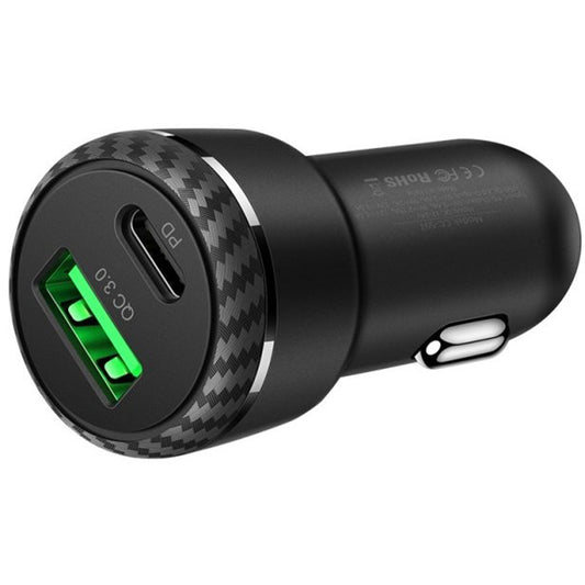 Cargador de coche McDodo CC-5970, 38W, 3A, 1 x USB-A - 1 x USB-C, Negro