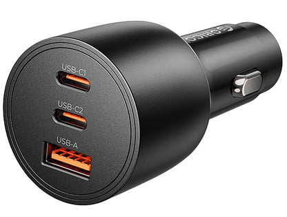 Cargador de Coche Orico PowerLink, 165W, 5A, 1 x USB-A - 2 x USB-C, Negro
