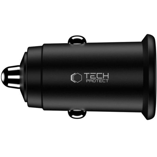 Cargador de Coche Tech-Protect CC02, 35W, 3A, 1 x USB-A - 1 x USB-C, Negro