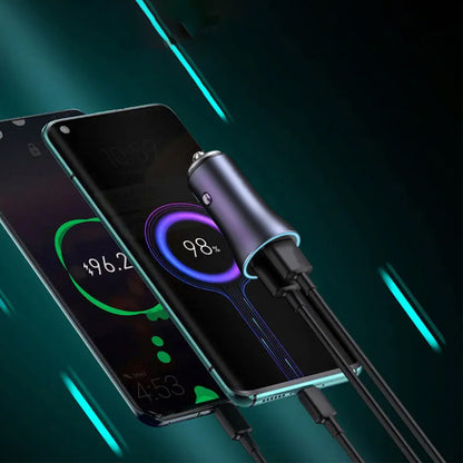 Cargador de coche Techsuit C3 RescueVolt, 48W, 3A, 1 x USB-A - 1 x USB-C, Gris