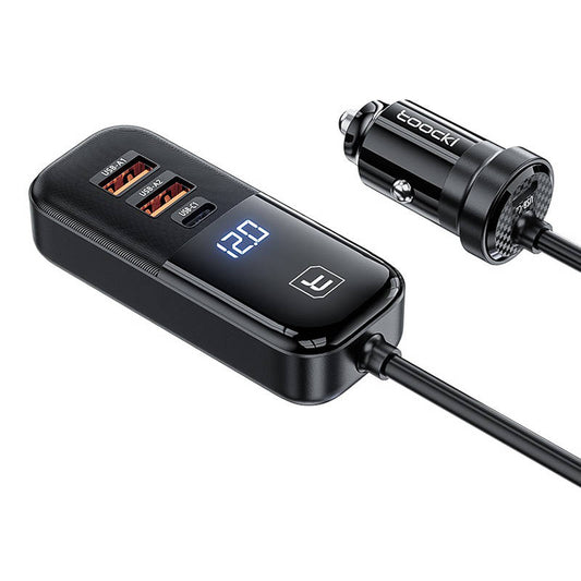 Cargador de coche Toocki 2A+2C, 120W, 3A, 2 x USB-A - 2 x USB-C, Negro TCC2C2C2AXJ01 