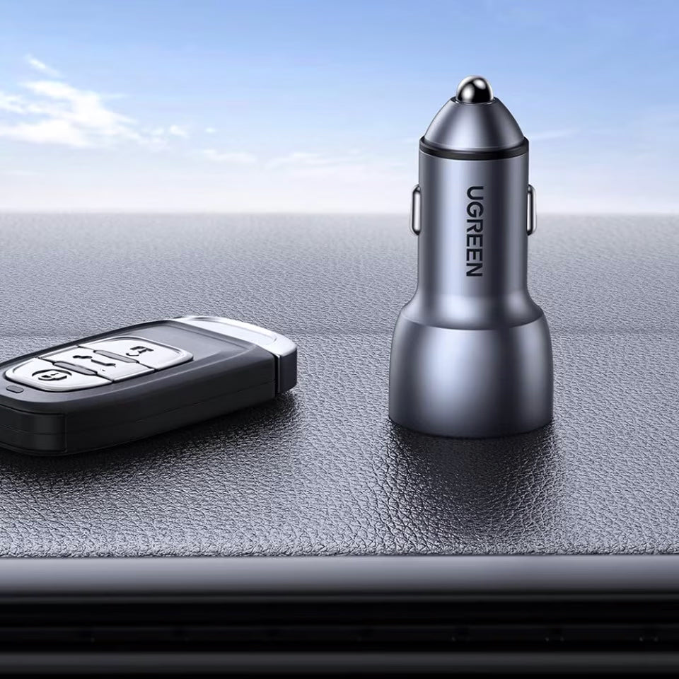 Cargador de coche UGREEN CD213, 36W, 3A, 2 x USB-A, Gris 