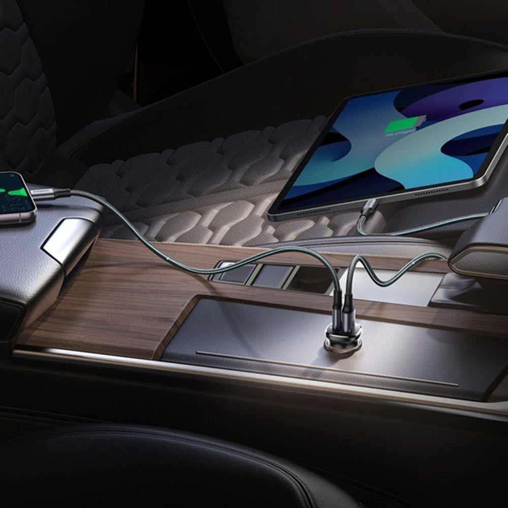 Cargador de Coche UGREEN EC305, 30W, 3A, 1 x USB-A - 1 x USB-C, Negro