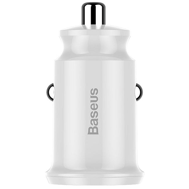 Cargador de coche Baseus Grain, 10.5W, 2.1A, 2 x USB-A, Blanco CCALL-ML02