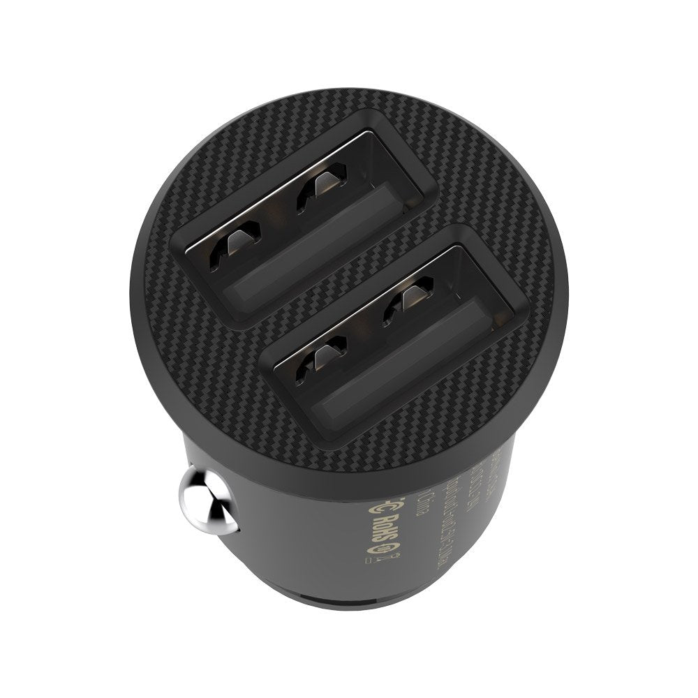 Cargador de coche Baseus Grain, 10W, 2.4A, 2 x USB-A, Negro CCALL-ML01