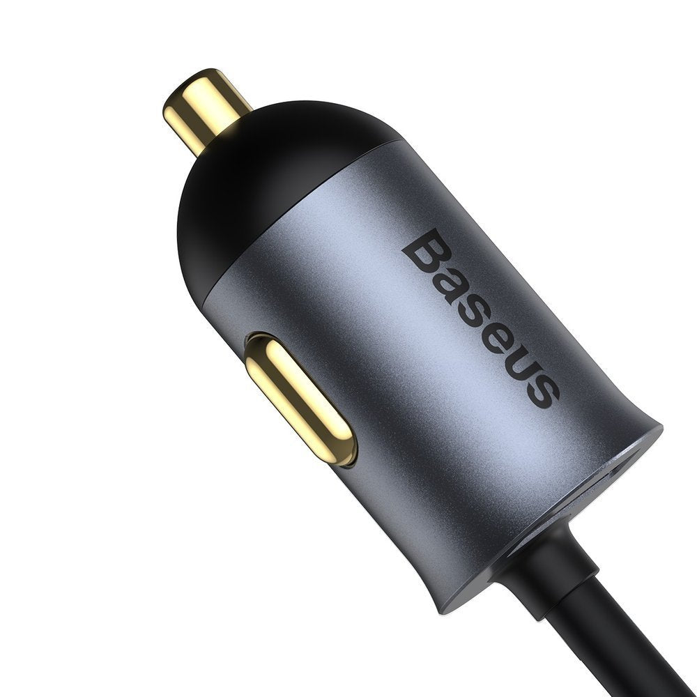 Baseus Share Together Cargador de coche, 120W, 3A, 3 x USB-A - 1 x USB-C, Gris CCBT-B0G