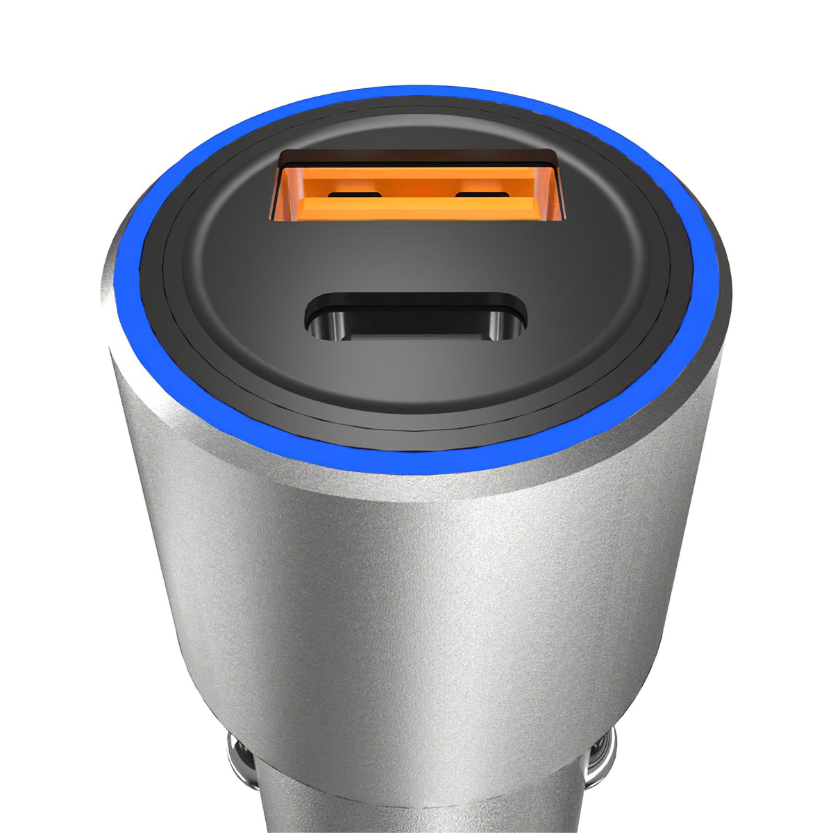 Cargador de coche USB Dudao R4PQ, 1 X USB - 1 X USB Tipo-C, 22.5 W, Carga rápida - Power Delivery, Gris