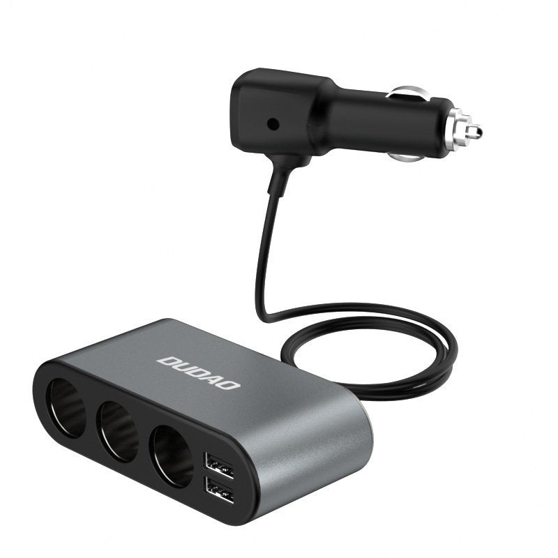 Extensión para encendedor Dudao R1 Pro, 3 salidas, 2 x USB-A, pantalla