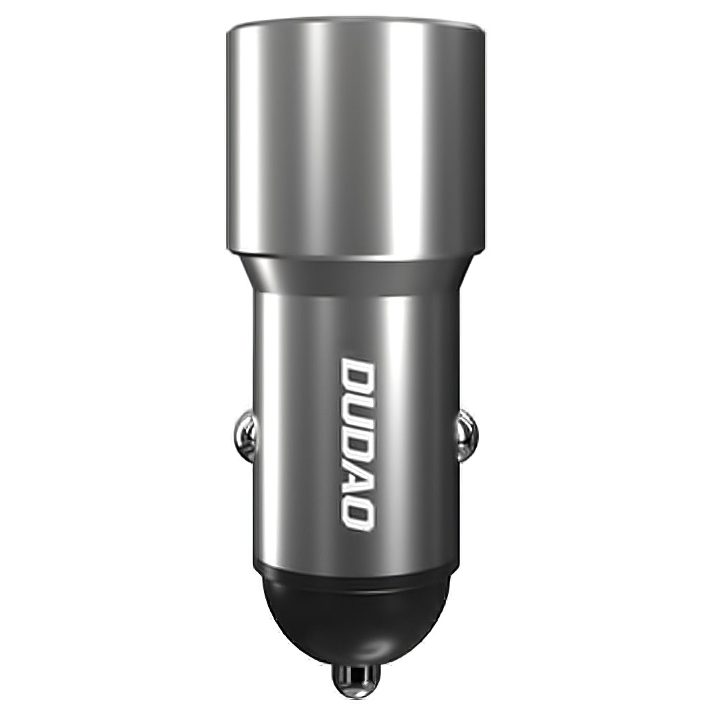 Cargador de coche USB Dudao R4PQ, 1 X USB - 1 X USB Tipo-C, 22.5 W, Carga rápida - Power Delivery, Gris