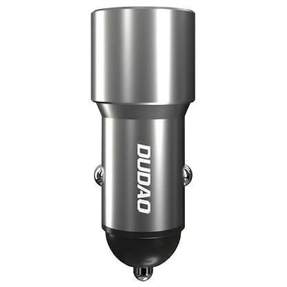 Cargador de coche USB Dudao R4PQ, 1 X USB - 1 X USB Tipo-C, 22.5 W, Carga rápida - Power Delivery, Gris