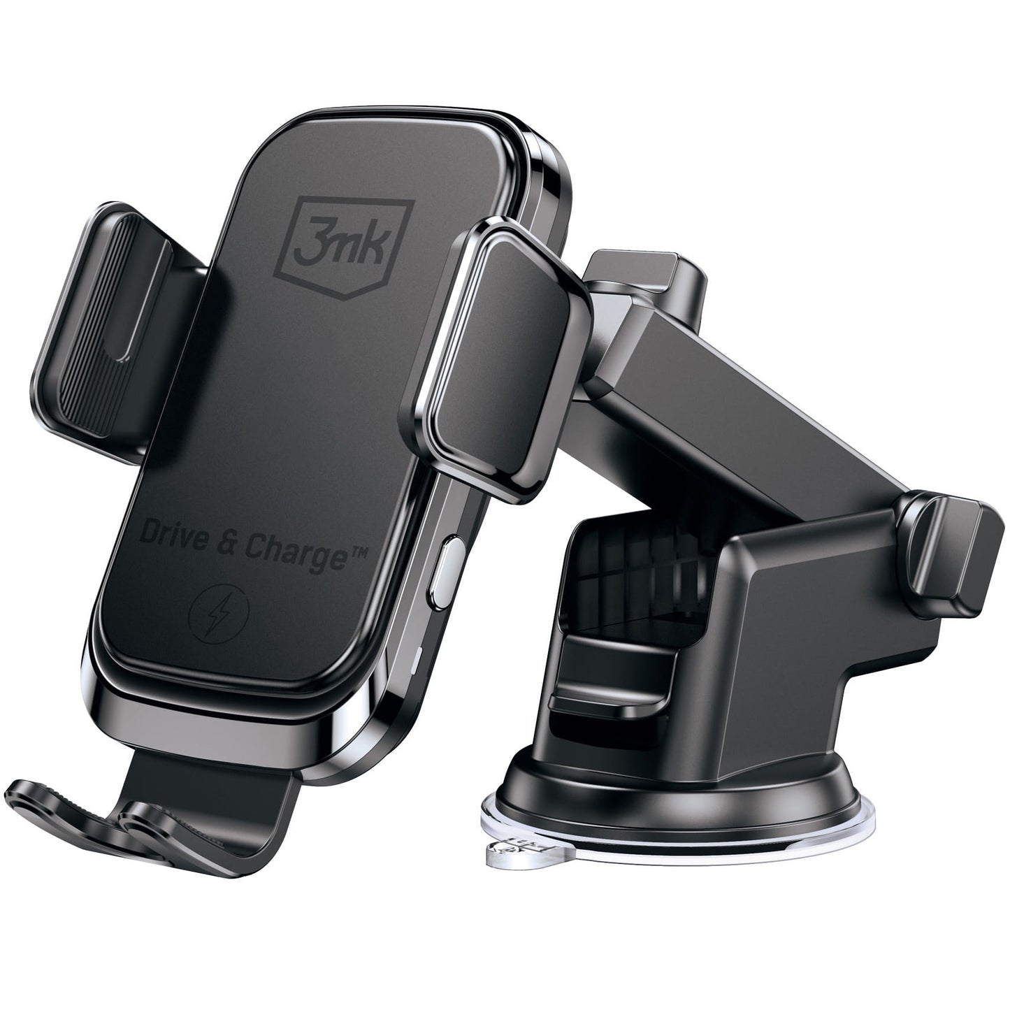 Cargador de Coche Inalámbrico 3MK Drive&Charge, 15W, 1.67A, Negro