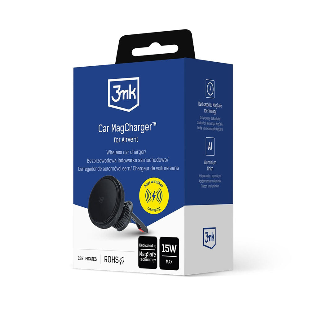 3MK Wireless Car Charger, 15W, 1.67A, Black