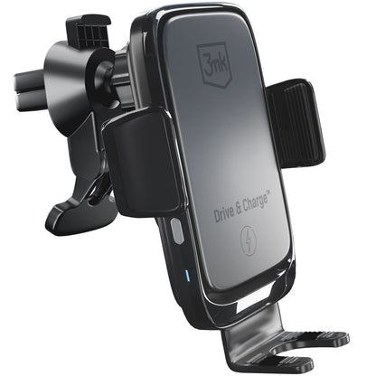 Cargador de Coche Inalámbrico 3MK Drive&Charge, 15W, 1.67A, Negro