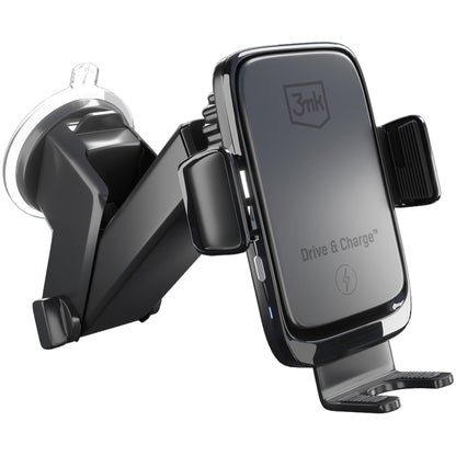 Cargador de Coche Inalámbrico 3MK Drive&Charge, 15W, 1.67A, Negro