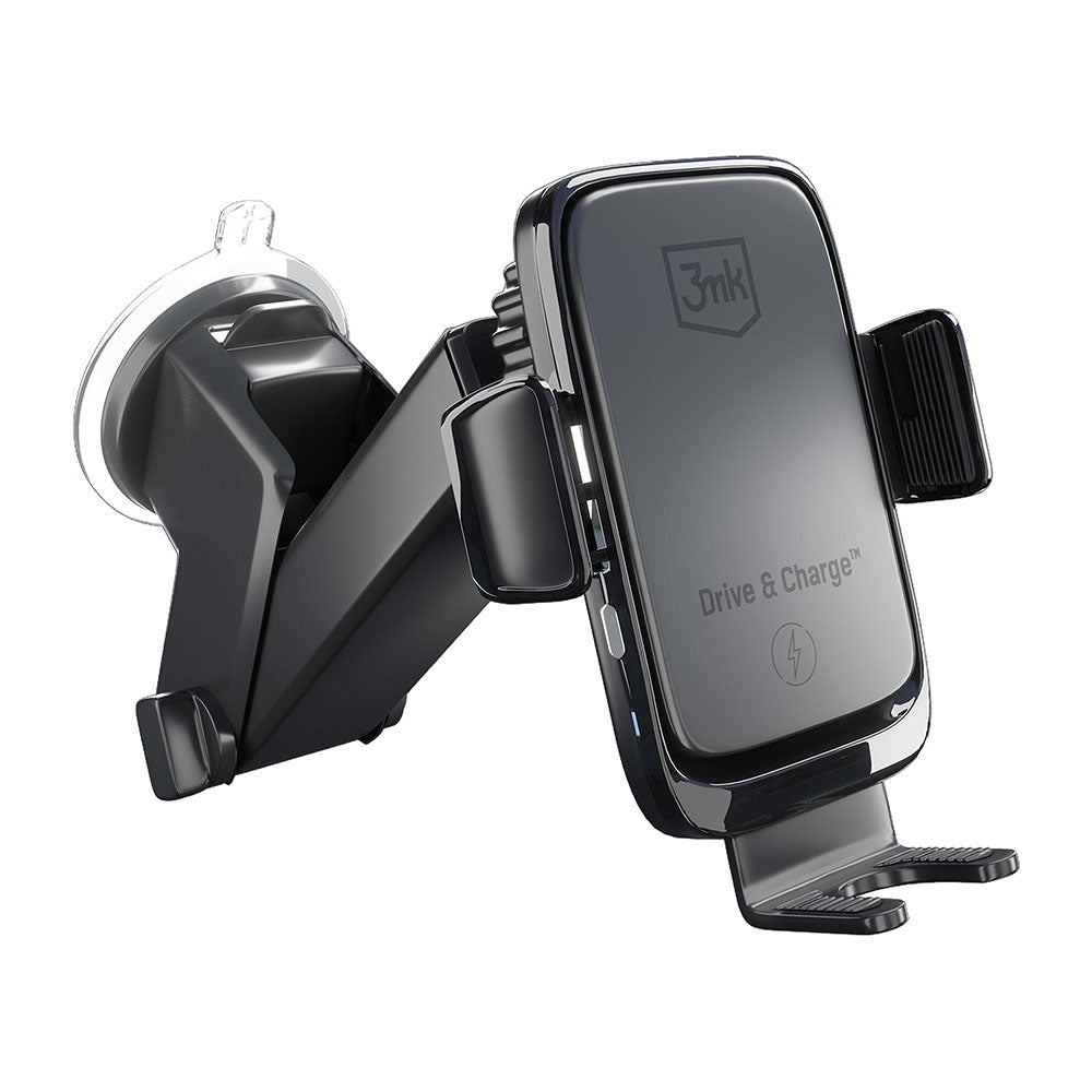 Cargador de Coche Inalámbrico 3MK Drive&Charge, 15W, 1.67A, Negro
