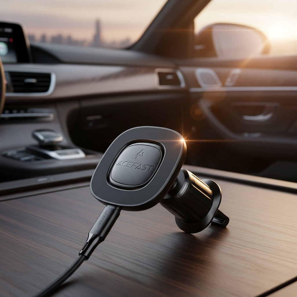 Cargador de Coche Inalámbrico Acefast D46, 15W, 1.67A, Negro