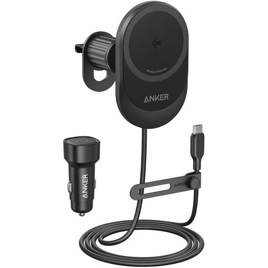Cargador de Coche Inalámbrico Anker MagGo, 15W, 1.67A, Negro B2932G11