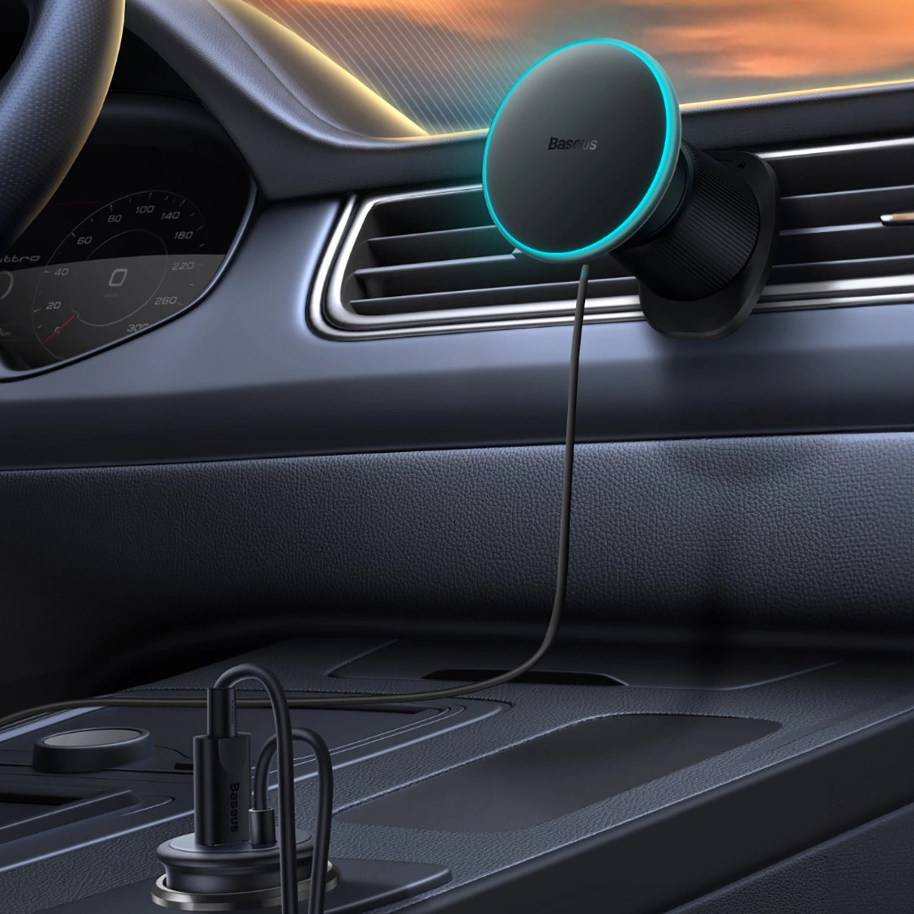 Cargador de Coche Inalámbrico Baseus CW01, 15W, 1.67A, Negro C40141001111-00