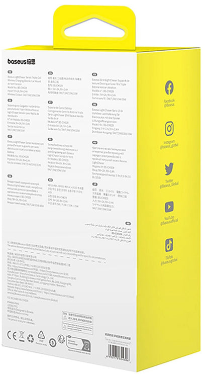 Cargador de Coche Inalámbrico Baseus LightChaser, 15W, 1.67A, Negro, Reacondicionado C40355901111-00