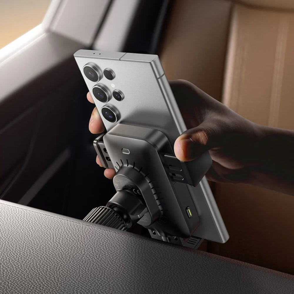 Cargador de Coche Inalámbrico Baseus Wisdom Pro Vent, 15W, 1.67A, Negro C40381501123-00