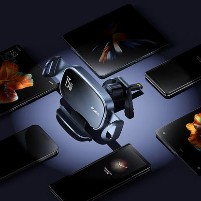 Cargador de Coche Inalámbrico Baseus LightChaser, 15W, 1.67A, Negro, Reacondicionado C40355901111-00