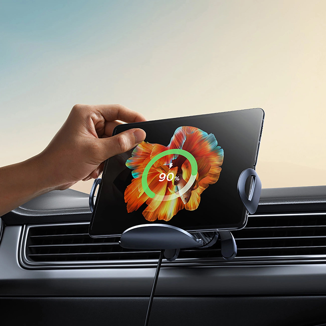 Cargador de Coche Inalámbrico Baseus LightChaser, 15W, 1.67A, Negro, Reacondicionado C40355901111-00