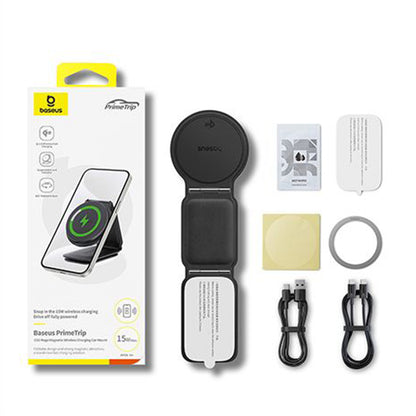 Cargador de Coche Inalámbrico Baseus PrimeTrip C02, 15W, 1.67A, Gris C40169003831-00