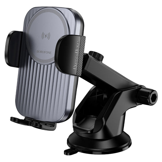 Cargador de Coche Inalámbrico Borofone BH222 Leading, 15W, 1.67A, Negro