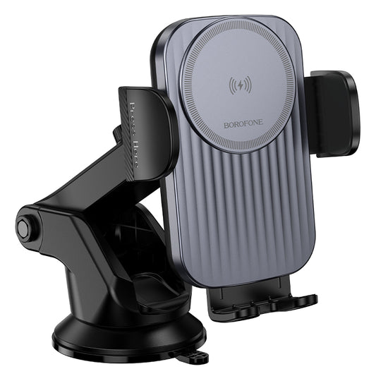 Cargador de Coche Inalámbrico Borofone BH222 Leading, 15W, 1.67A, Negro