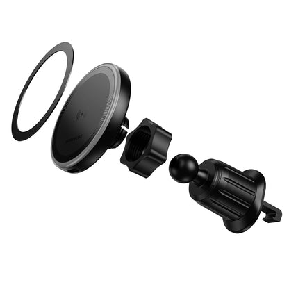 Cargador de Coche Inalámbrico Borofone BH224 Flash, 15W, 1.67A, Negro