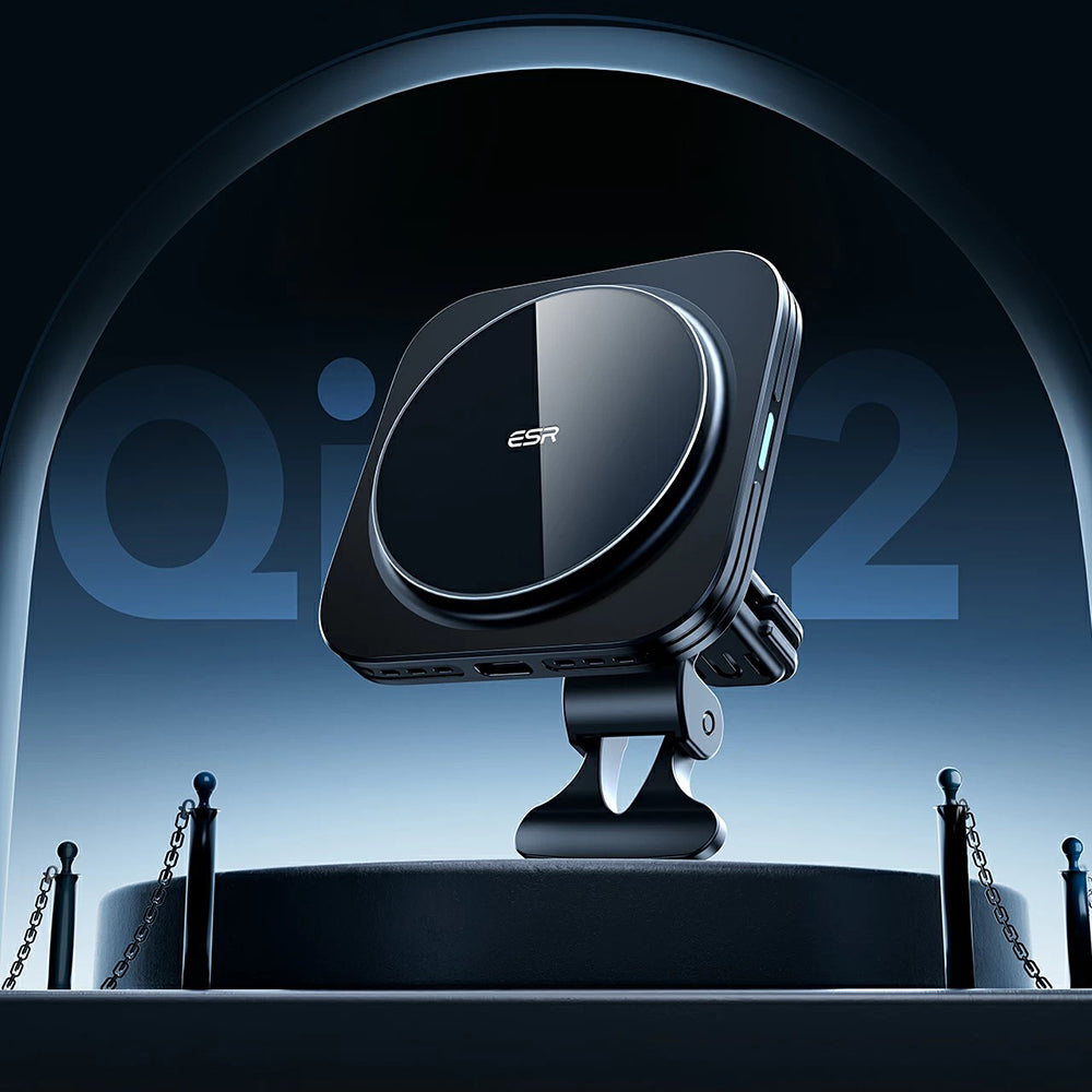 Cargador de Coche Inalámbrico ESR HaloLock Vent, 15W, 1.67A, Negro