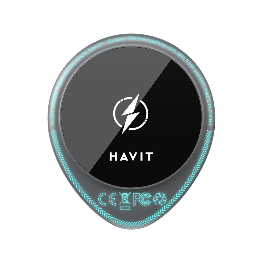 Cargador de Coche Inalámbrico HAVIT W3036, 15W, 1.67A, Negro