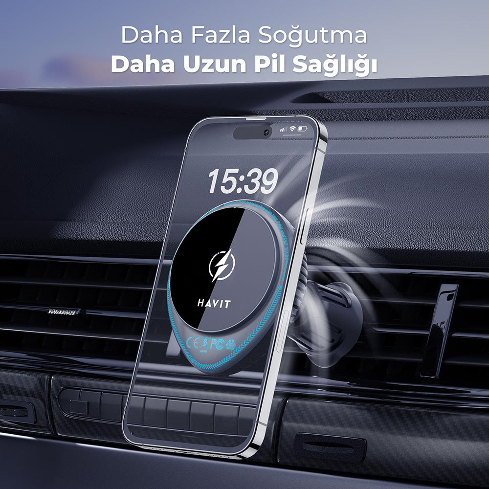 Cargador de Coche Inalámbrico HAVIT W3036, 15W, 1.67A, Negro
