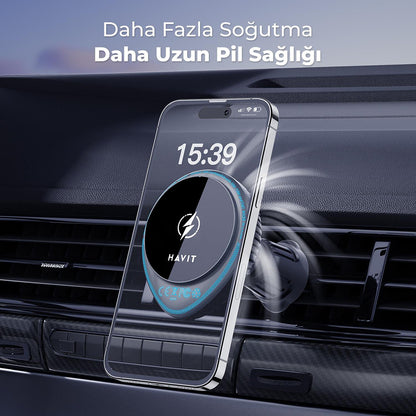 Cargador de Coche Inalámbrico HAVIT W3036, 15W, 1.67A, Negro