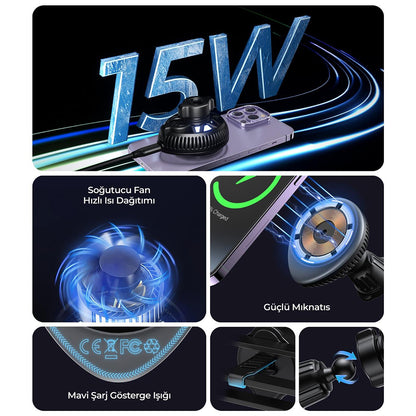 Cargador de Coche Inalámbrico HAVIT W3036, 15W, 1.67A, Negro