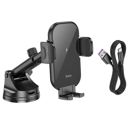 Cargador inalámbrico para coche HOCO HW5, 15 W, 1,67 A, negro 