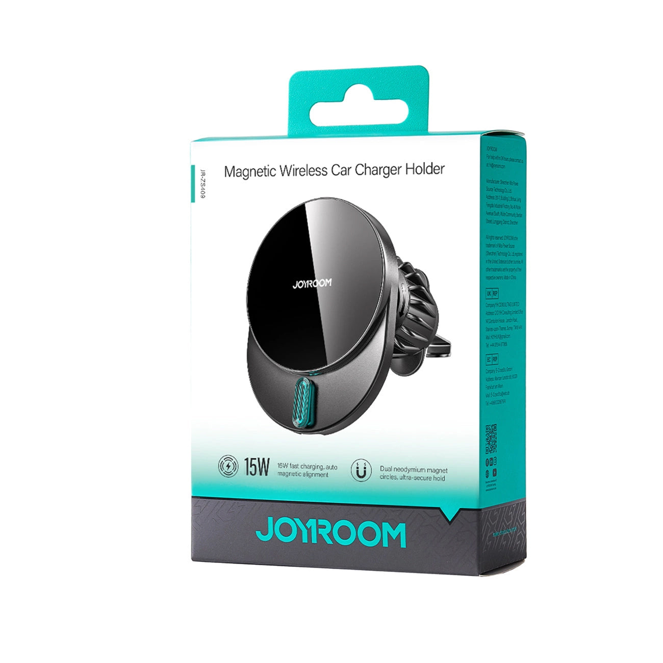 Cargador de Coche Inalámbrico Joyroom JR-ZS409, 15W, 1.67A, Negro