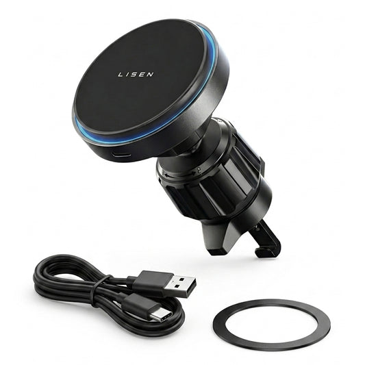 Cargador inalámbrico para coche Lisen, 15W, 1.67A, Negro YL0225070006