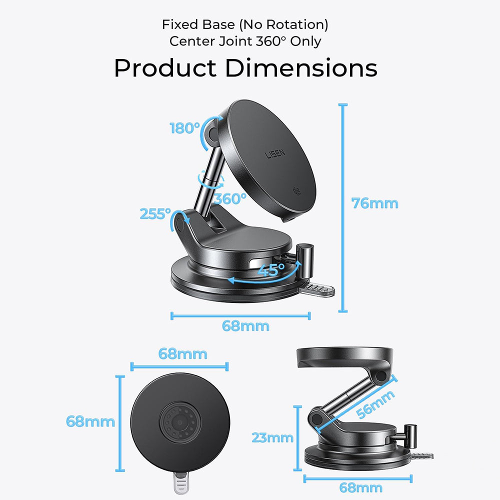 Lisen W608 Pro Wireless Car Charger, 25W, Black YL0225090001