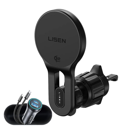 Cargador inalámbrico para coche Lisen W704 Pro, 25W, Negro YL0225090003