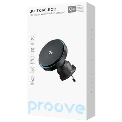 Cargador de Coche Inalámbrico Proove Light Circle, 15W, 1.67A, Gris WHLC15010002