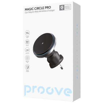 Cargador de Coche Inalámbrico Proove Magic Circle Pro, 15W, 1.67A, Negro WHMP15010001
