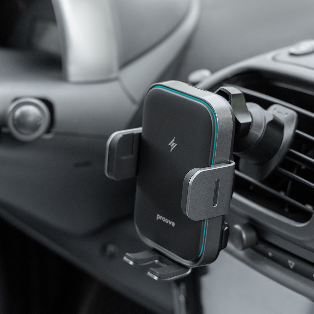 Proove Triple Clamp Pro Wireless Car Charger, 15W, 1.67A, Gray WHTP15010004