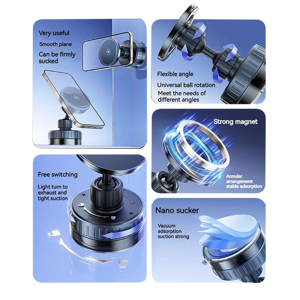 Cargador de Coche Inalámbrico Techsuit HOLD253, 15W, 1.67A, Negro