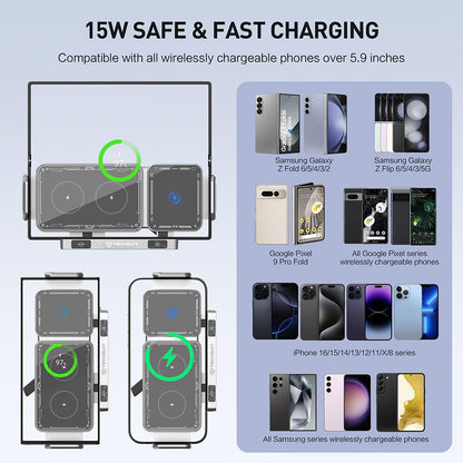 Cargador de Coche Inalámbrico Techsuit SW1 ModoDock, 15W, 1.67A, Negro