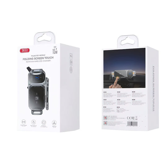 Cargador de Coche Inalámbrico XO Design WX041, 15W, 1.67A, Negro