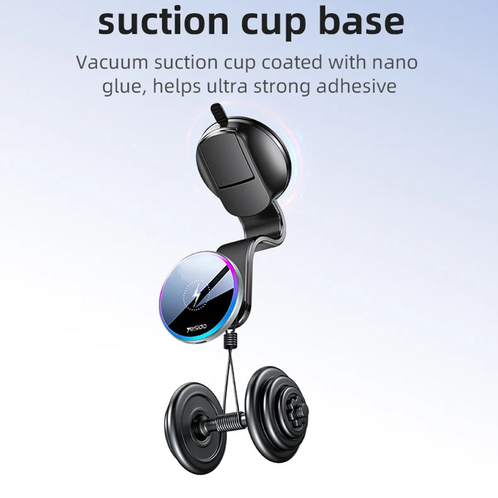 Cargador de Coche Inalámbrico Yesido C292, 15W, 1.67A, Negro