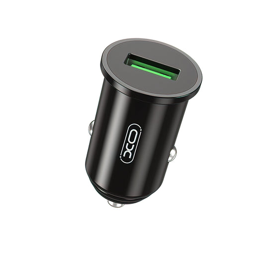 Cargador de coche XO Design CC39, 18W, 3A, 1 x USB-A, Negro